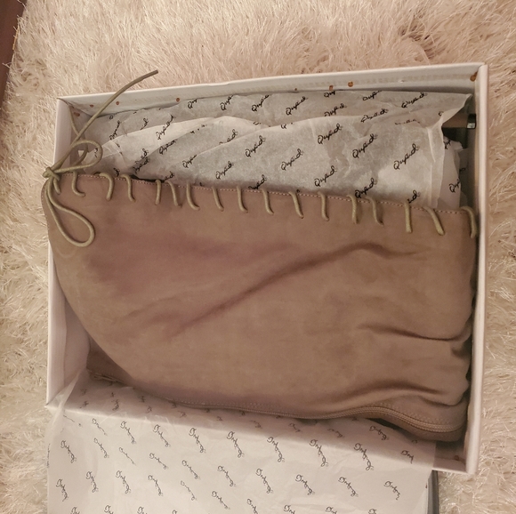 Qupid Women Suede Lace Up Peep Toe Thigh High - Picture 5 of 6